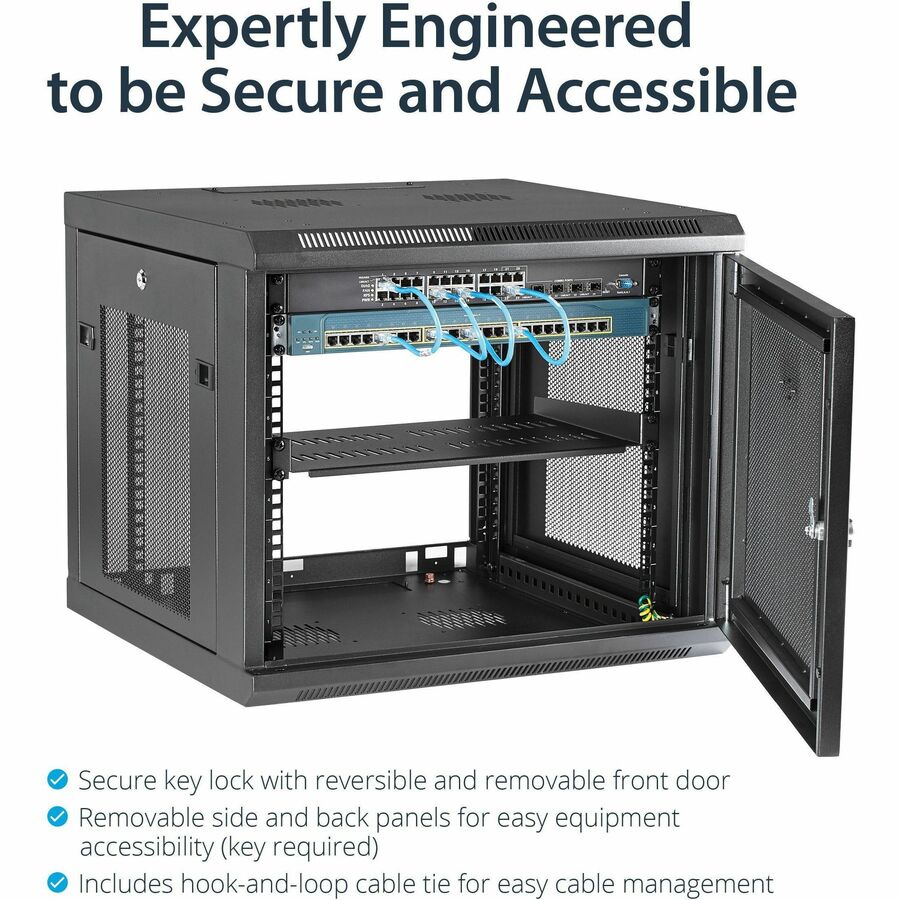 StarTech.com 9U Wall-Mount Server Rack Cabinet - Up to 18.9 in. Deep