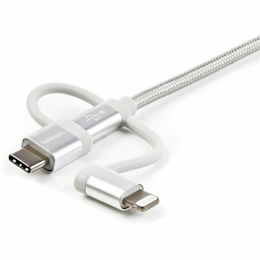 StarTech.com USB Multi-Charger Cable - Lightning, USB-C, Micro-B - Braided - 1 m (3 ft.)