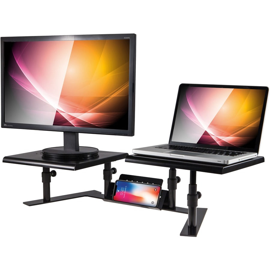 20 lb Load Capacity - 9" Height x 32" Width x 14" Depth - Desktop - Steel - Pearl Black