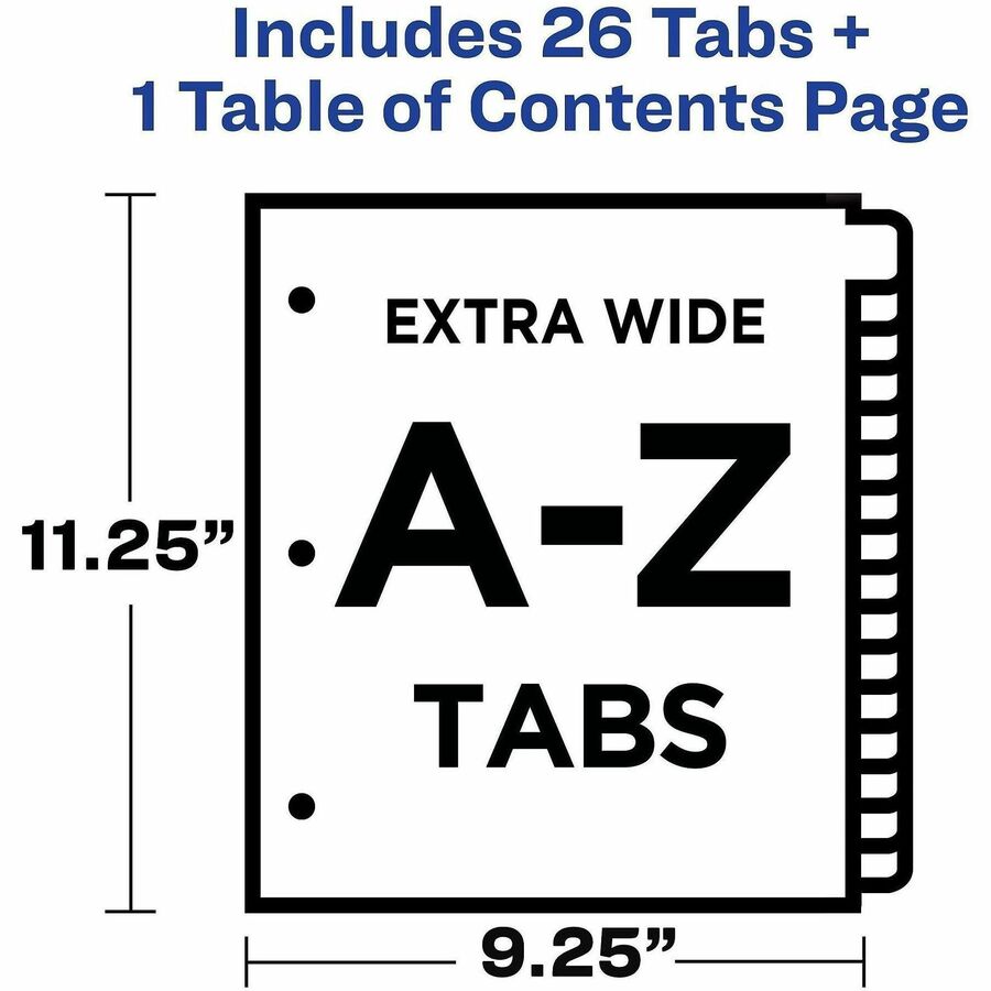 Avery Extra-Wide Dividers, 26 Tabs, Ready Index (11166)