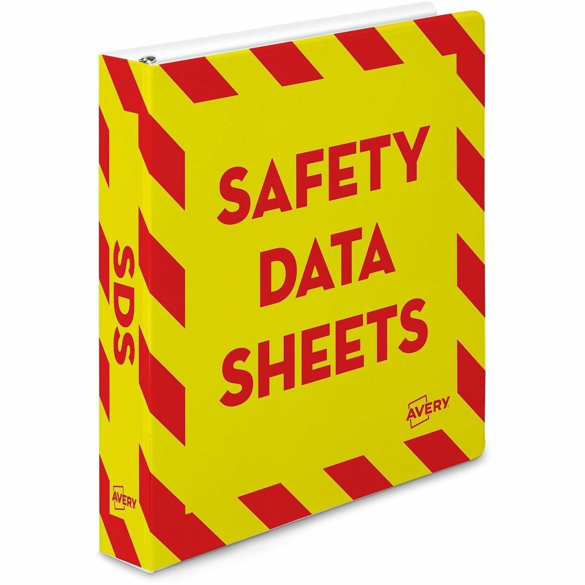 1 1/2" Binder Capacity - Letter - 8 1/2" x 11" Sheet Size - 400 Sheet Capacity - Fastener(s): Ring - Pocket(s): 4, Internal - Vinyl - Yellow, Red - Heavy Duty, One Touch Ring, Preprinted, Sturdy - 1 Each
