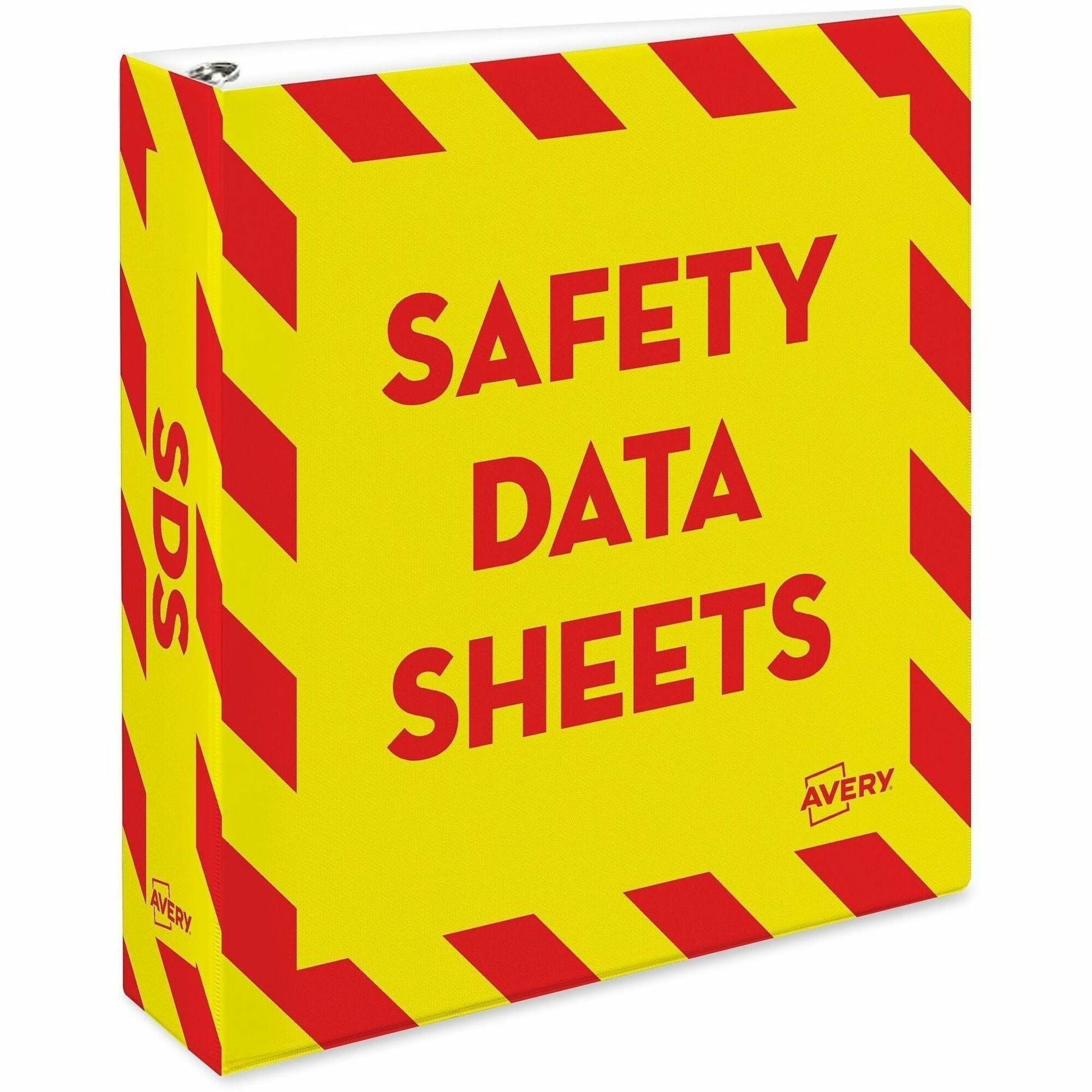 2" Binder Capacity - Letter - 8 1/2" x 11" Sheet Size - 540 Sheet Capacity - Fastener(s): Ring - Pocket(s): 4, Internal - Vinyl - Yellow, Red - Heavy Duty, One Touch Ring, Preprinted, Sturdy - 1 Each