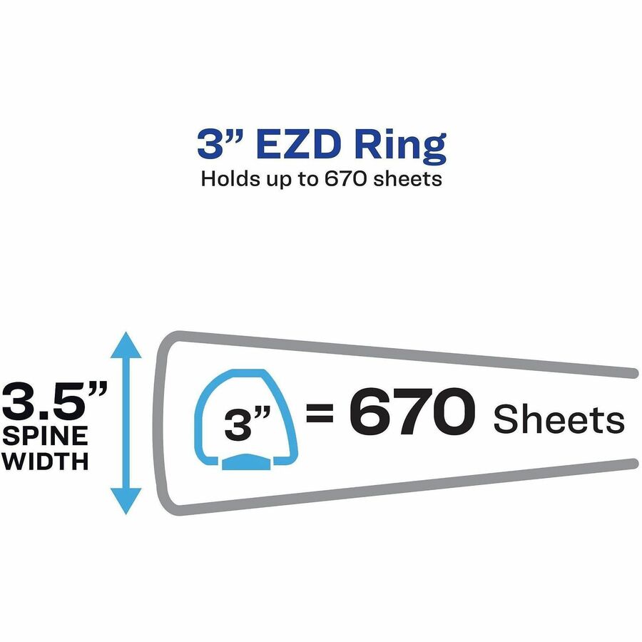 3" Binder Capacity - Letter - 8 1/2" x 11" Sheet Size - 670 Sheet Capacity - Fastener(s): Ring - Pocket(s): 4, Internal - Vinyl - Yellow, Red - Heavy Duty, One Touch Ring, Preprinted, Sturdy - 1 Each