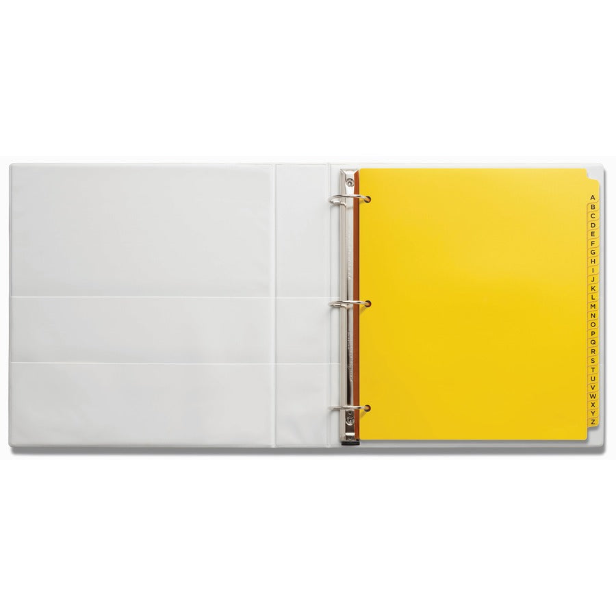 26 x Divider(s) - 26 Tab(s) - A-Z - 26 Tab(s)/Set - 8.5" Divider Width x 11" Divider Length - 3 Hole Punched - Yellow Plastic Divider - Yellow Plastic Tab(s) - 1 Set