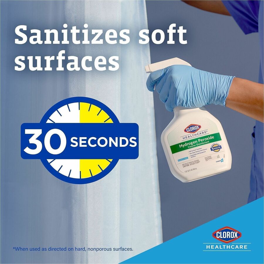 Clorox Healthcare Hydrogen Peroxide Cleaner Disinfectant Spray, 32 fl oz, Clear, 1 Each