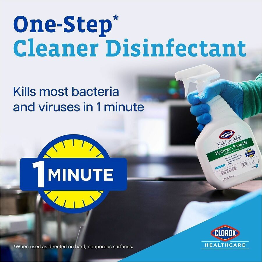 Clorox Healthcare Hydrogen Peroxide Cleaner Disinfectant Spray, 32 fl oz, Clear, 1 Each