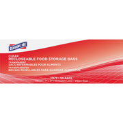 Genuine Joe Food Storage Bags, 1 Quart, 8" x 7", 1.75 mil Thickness, Clear, 1 Box
