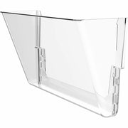 Storex Stacking Wall Pocket, 1 Pocket, 7" H x 4" W x 13" L, Stackable, Clear Plastic, Includes Mounting Brackets, 1 Each