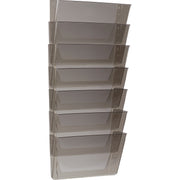 Storex Stacking Wall Pocket Set, Stackable, Smoke, Plastic, 7" x 4" x 13", 7 per Set