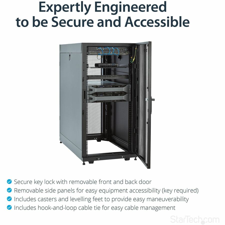 StarTech.com 25U Server Rack Cabinet - 37 in. Deep Enclosure