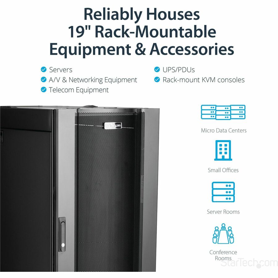 StarTech.com 25U Server Rack Cabinet - 37 in. Deep Enclosure