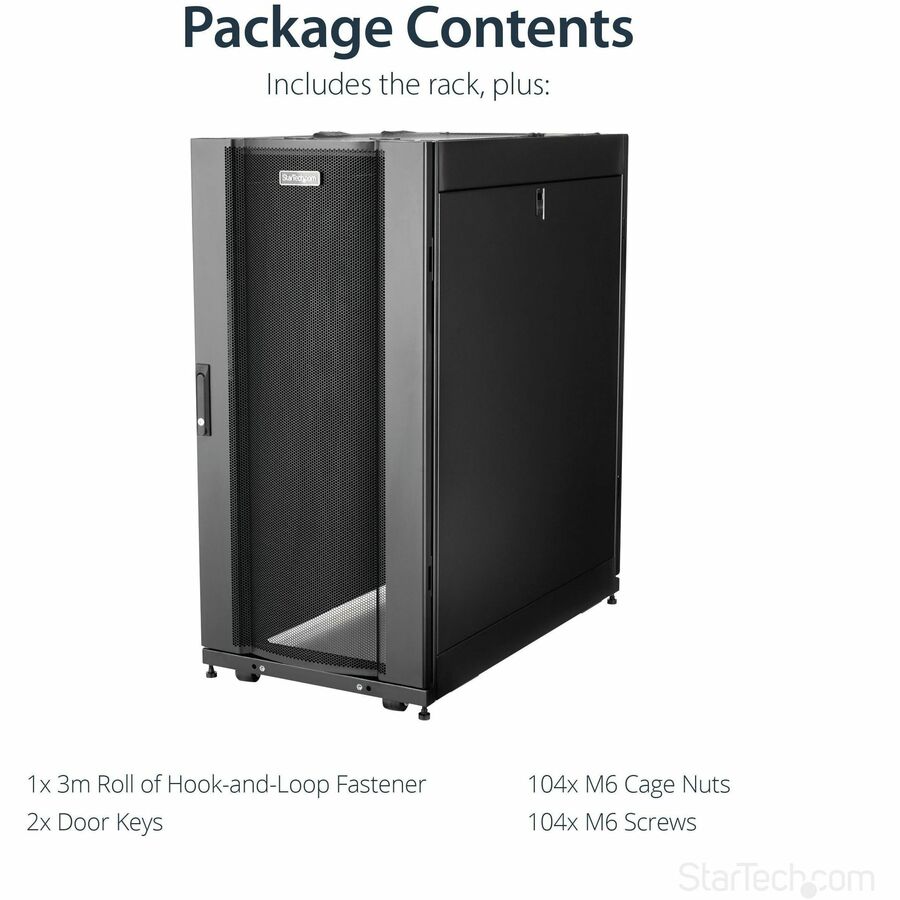 StarTech.com 25U Server Rack Cabinet - 37 in. Deep Enclosure