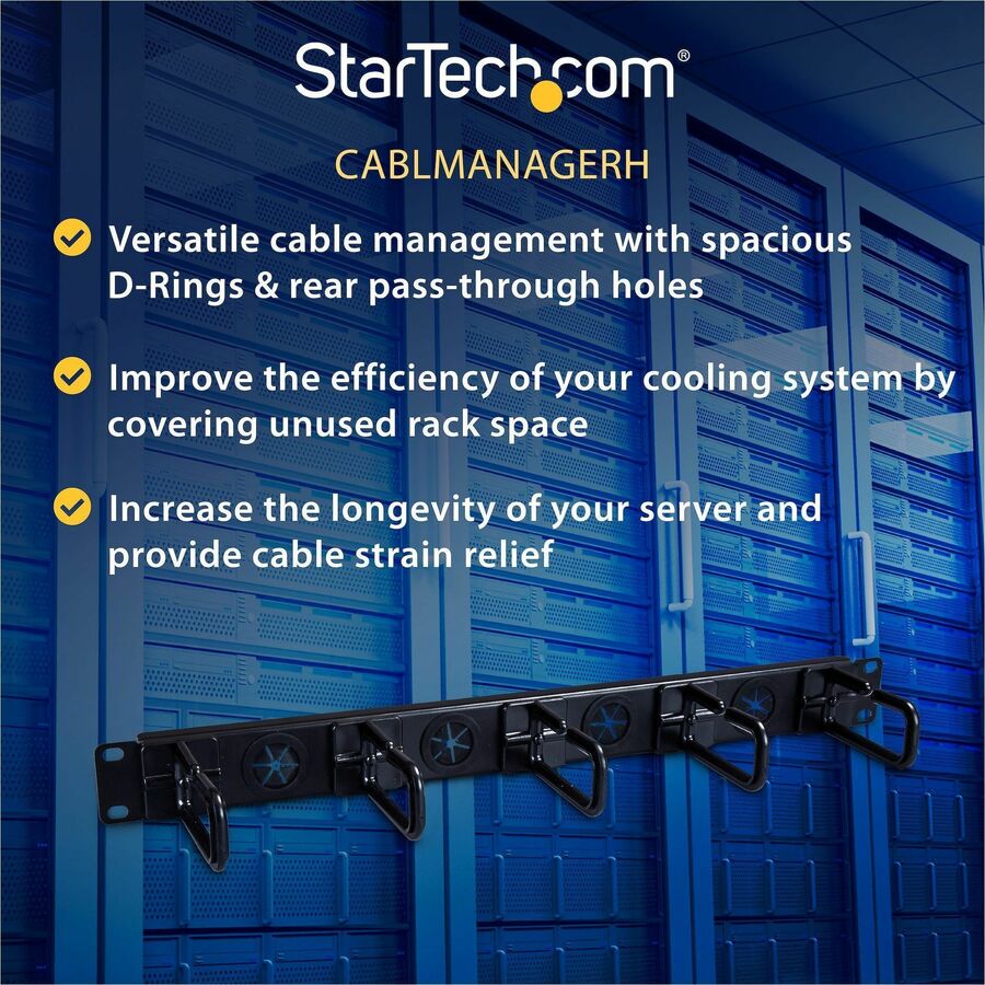 StarTech.com 1U Server Rack Cable-Management Panel