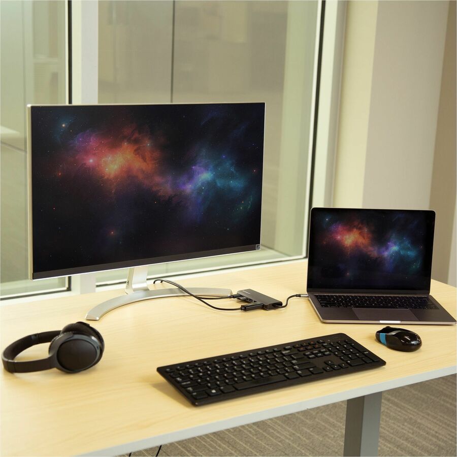 StarTech.com Docking Station, USB-C, 3 USB 3.0 Ports, 1 HDMI, SD Card Reader, Gigabit Ethernet, Thunderbolt, 4K Support, 60W Power Delivery, Black/Gray, 1 Each