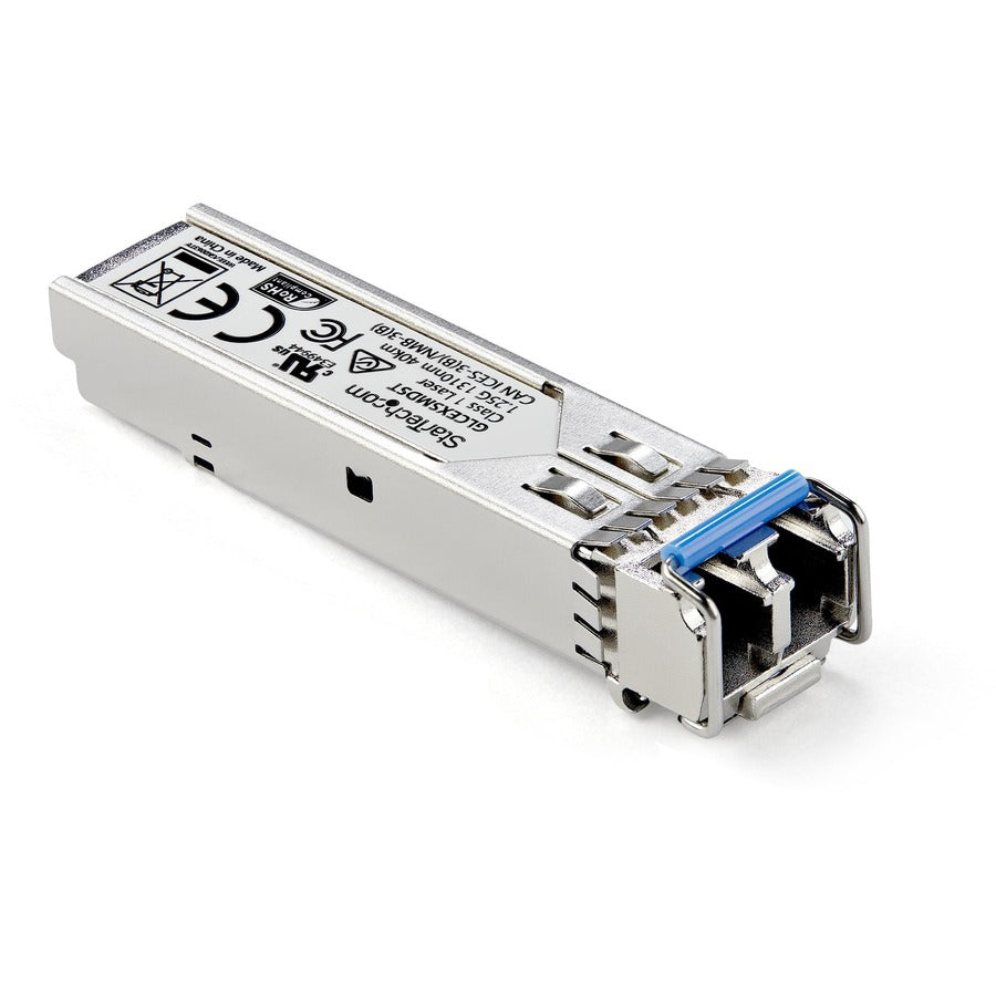 StarTech.com SFP (mini-GBIC) Module, 1 x LC Duplex, 1000Base-EX, Single-mode Optical Fiber, 1.25 Gbps, Hot-swappable, 1 Each