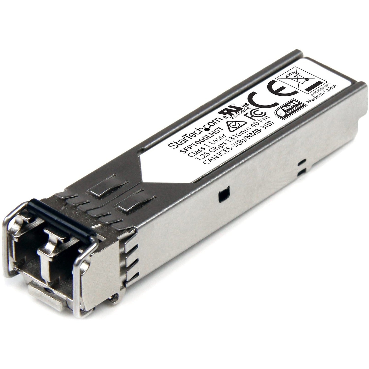 StarTech.com SFP (mini-GBIC) Module, Single-Mode, LC Duplex, 1000Base-LH, 1.25Gbps, 40km, Hot-Swappable, 1 Each