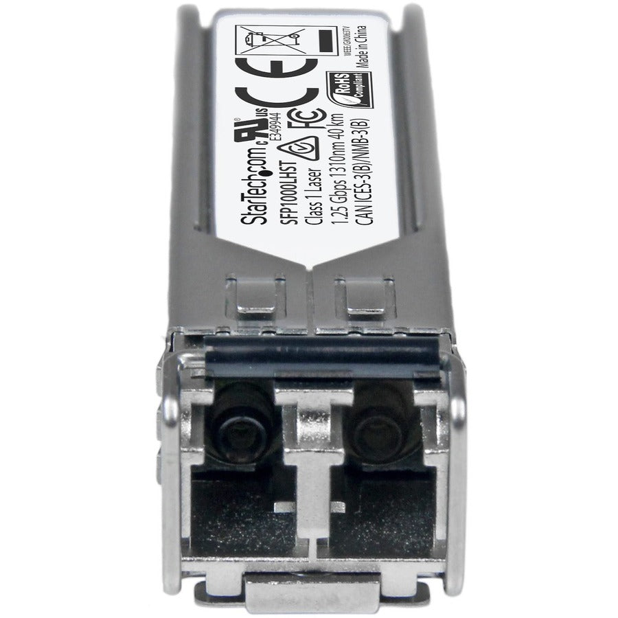 StarTech.com SFP (mini-GBIC) Module, Single-Mode, LC Duplex, 1000Base-LH, 1.25Gbps, 40km, Hot-Swappable, 1 Each