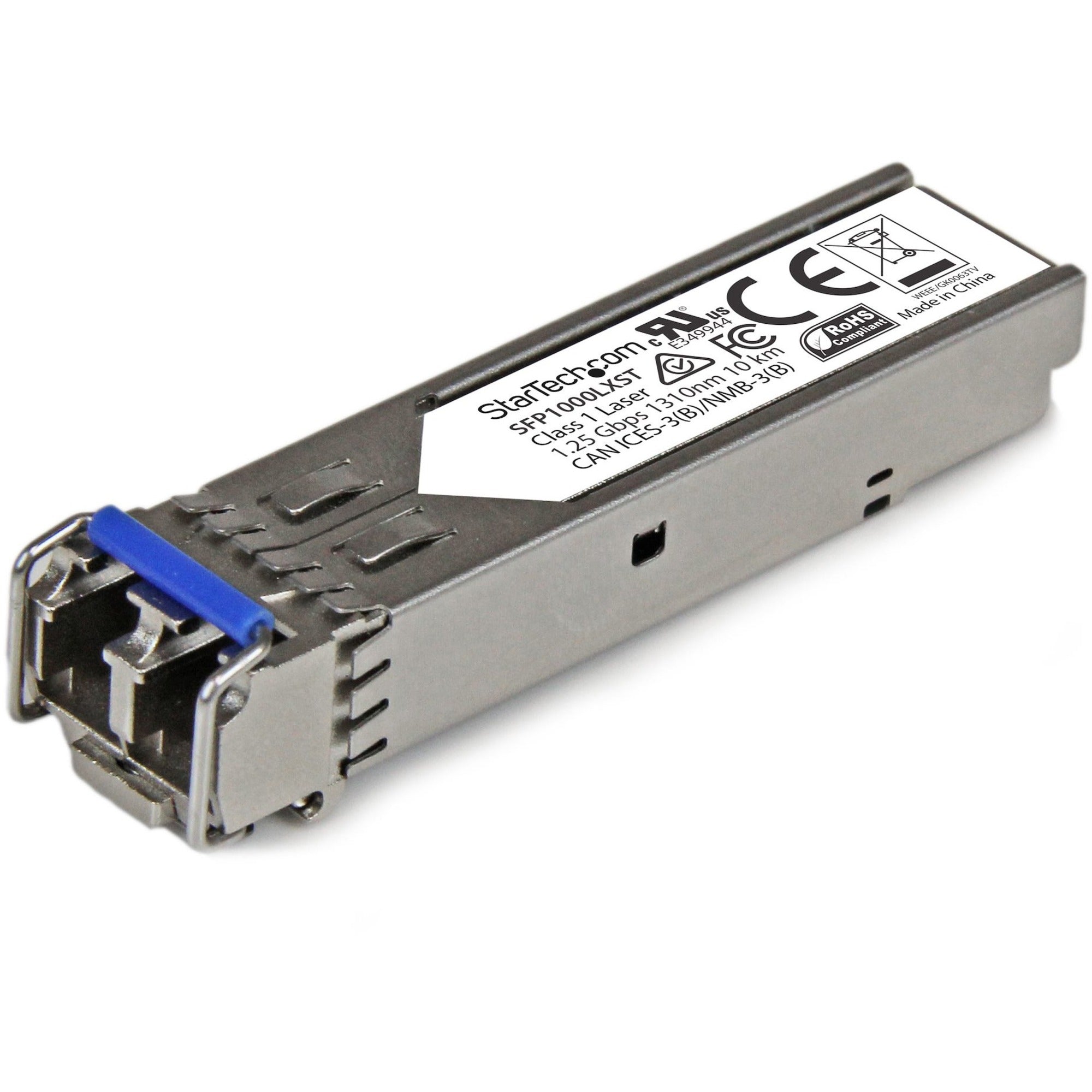 StarTech.com SFP (mini-GBIC) Module, 1 x LC Duplex, 1000Base-LX, Single-mode Optical Fiber, 1.25 Gbps, Hot-swappable, Packaged Quantity: 1 Each
