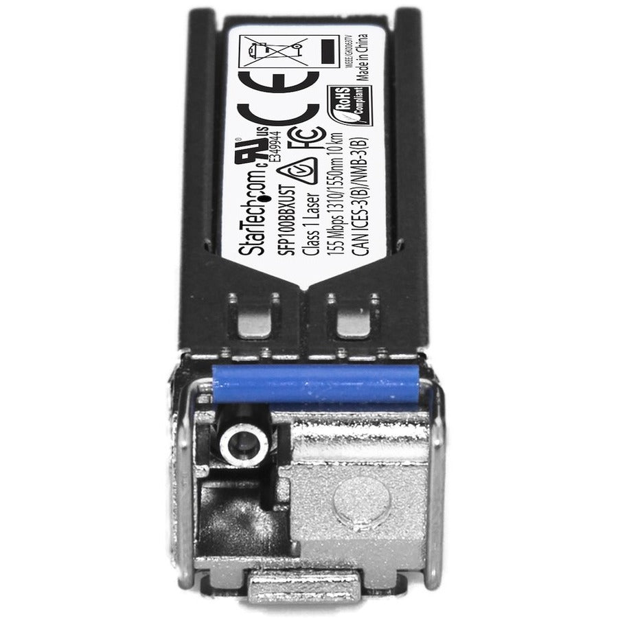 StarTech.com SFP Module, Single-Mode, LC Duplex, 100Base-BX, Fast Ethernet, Hot-Swappable, 1 Each