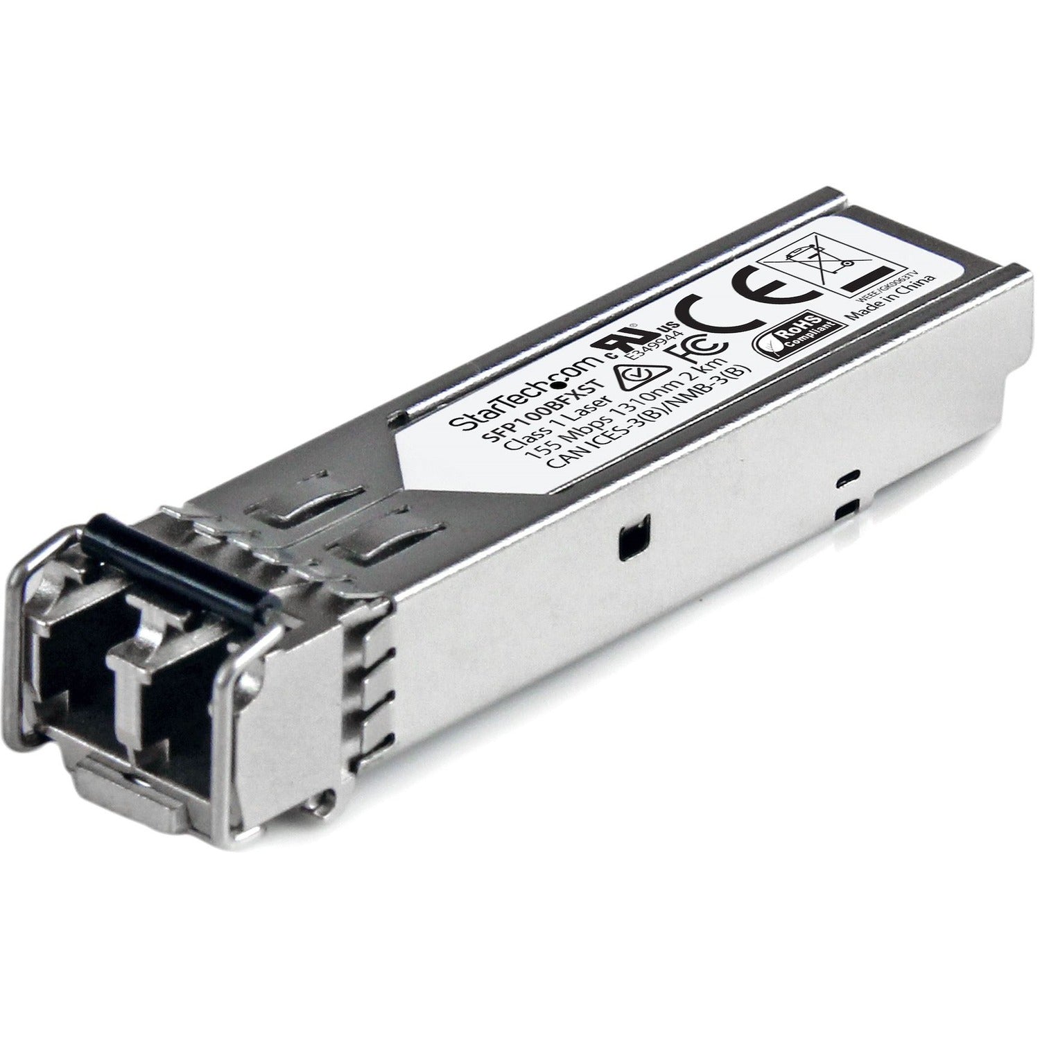 StarTech.com SFP Module, 100Base-FX, LC Duplex, Multi-Mode, Fast Ethernet, Hot-Swappable, Optical Fiber, 1 Each