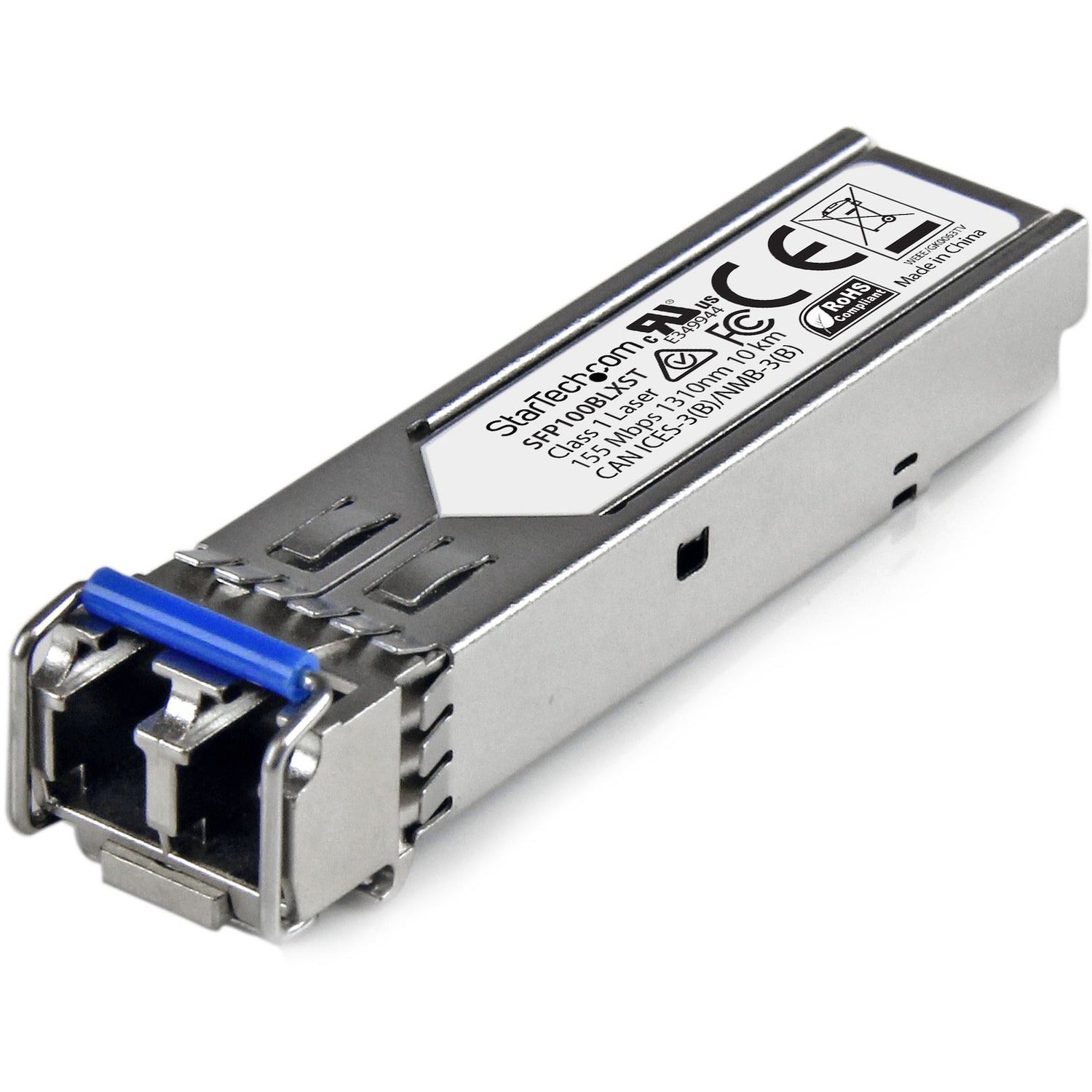 StarTech.com SFP Module, Single-Mode, LC Duplex, 100Base-LX, 155 Mbps, Hot-Swappable, 1 Each