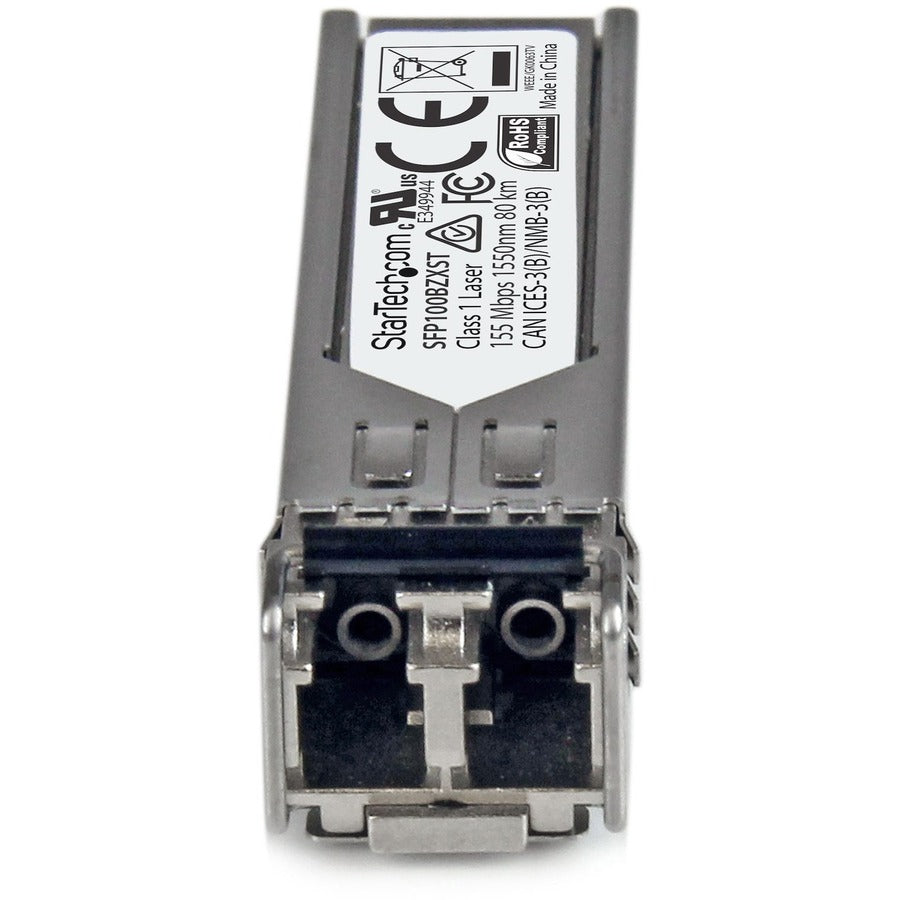 StarTech.com SFP Module, Single-Mode, LC Duplex, 100Base-ZX, Fast Ethernet, Hot-Swappable, 1 Each
