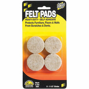 Scratch Guard Self-Adhesive Felt Circles, Beige, Polyester Felt, Circle Shape, 1 Pack