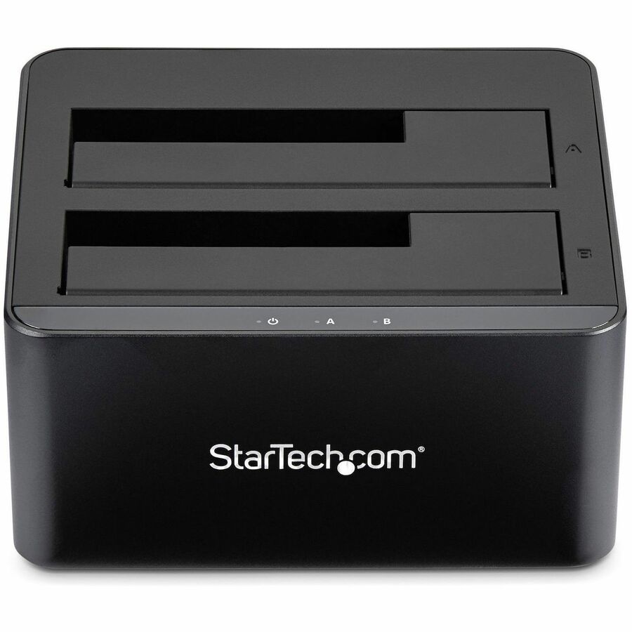 StarTech.com Dual-Bay SATA Drive Dock, Supports 2 x 2.5"/3.5" SSDs/HDDs, USB 3.1 Type B, UASP, Hot Swappable, Black, 1 Each