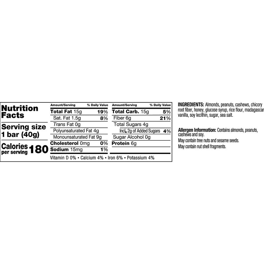 Trans Fat Free, High-fiber, Low Sodium, Dairy-free, Gluten-free - Madagascar Vanilla Almond - 1.41 oz - 1 Box