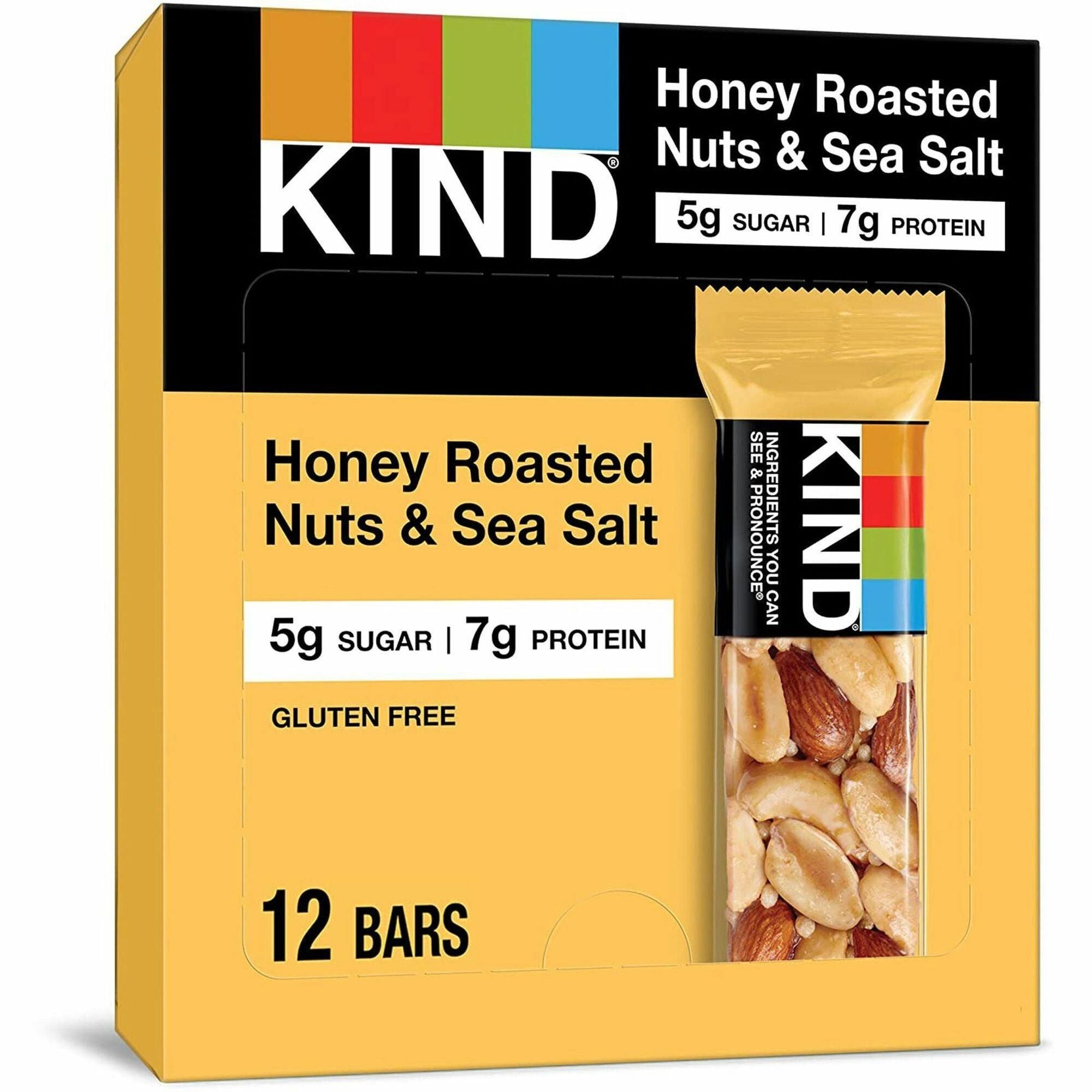 Trans Fat Free, High-fiber, Low Sodium, Dairy-free, Gluten-free - Honey Roasted Nuts & Sea Salt - 1.41 oz - 1 Box