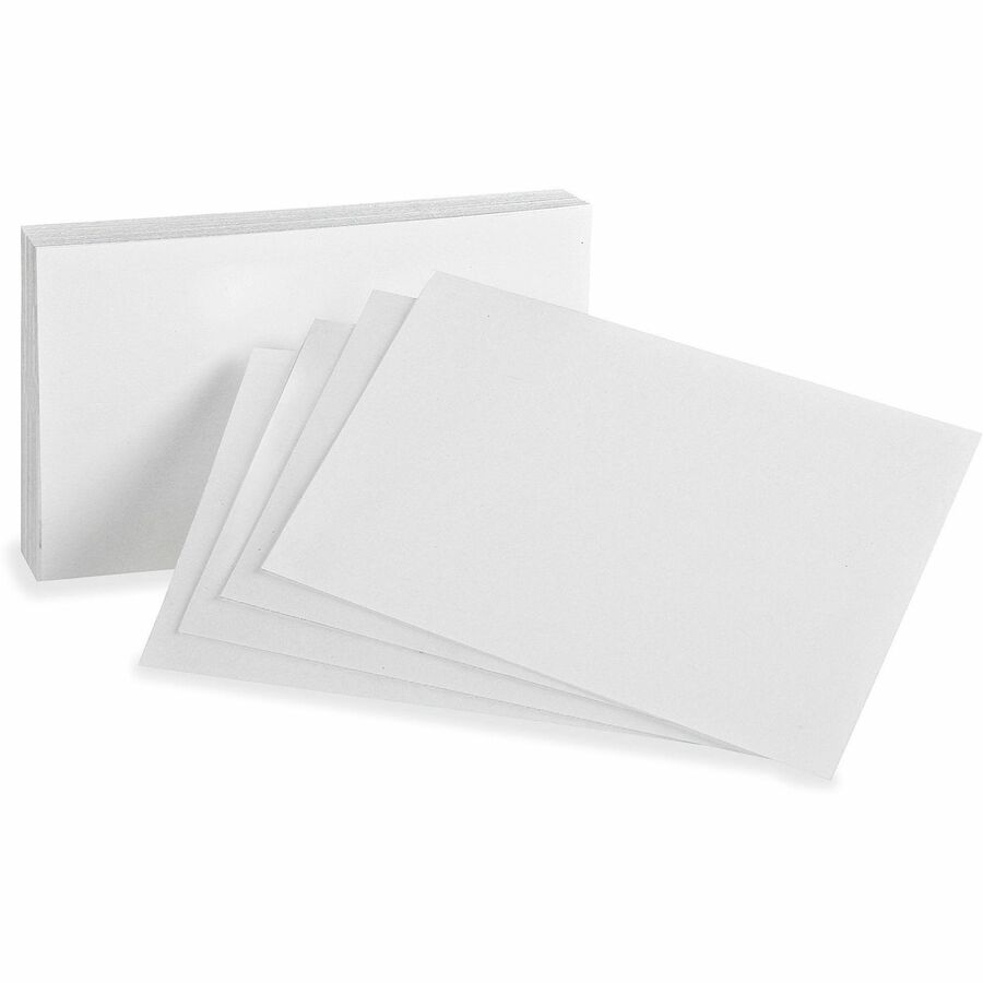 Oxford Plain Index Cards, 3" x 5", White, 85 lb, SFI Certified, 100 Cards per Pack, 5 Packs per Bundle