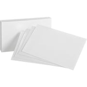 Oxford Plain Index Cards, 4" x 6", White, 85 lb, Sustainable Forestry Initiative Certified, 100 Cards per Pack, 5 Packs per Bundle