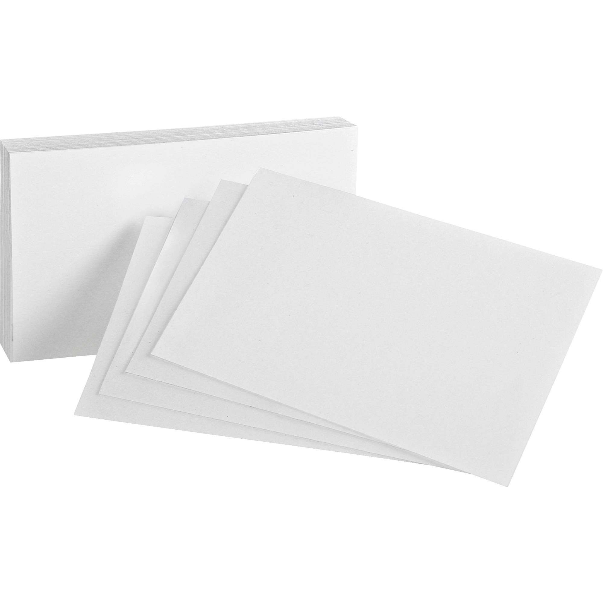 Oxford Plain Index Cards, 4" x 6", White, 85 lb, Sustainable Forestry Initiative Certified, 100 Cards per Pack, 5 Packs per Bundle