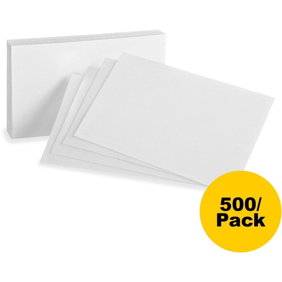 Oxford Plain Index Cards, 4" x 6", White, 85 lb, Sustainable Forestry Initiative Certified, 100 Cards per Pack, 5 Packs per Bundle