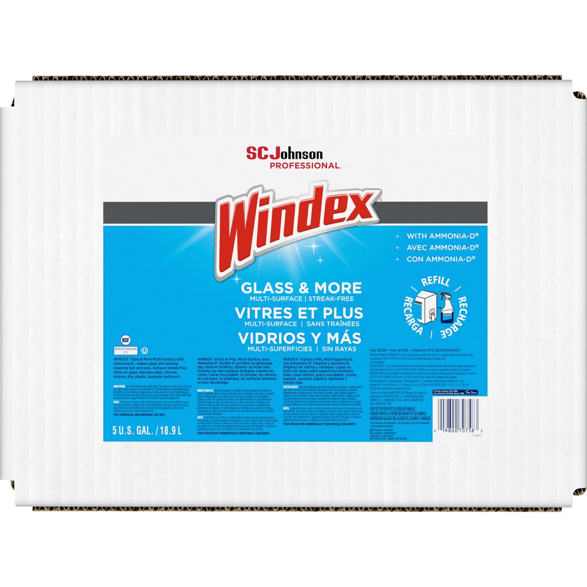 Ready-To-Use - 640 fl oz (20 quart) - Recommended For: Fingerprint Remover - Streak-free - Blue - 1 Each