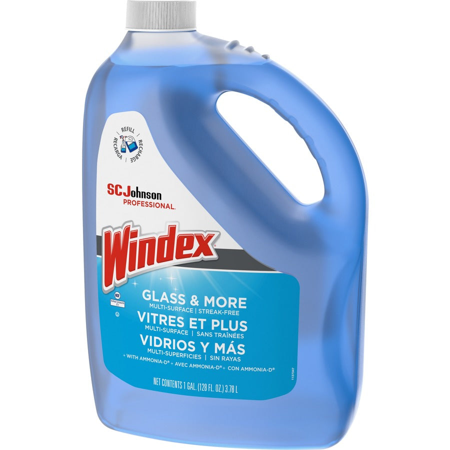 Windex Glass Cleaner with Ammonia-D, 128 fl oz (4 quart), Non-streaking, Phosphate-free, Blue, 1 Each