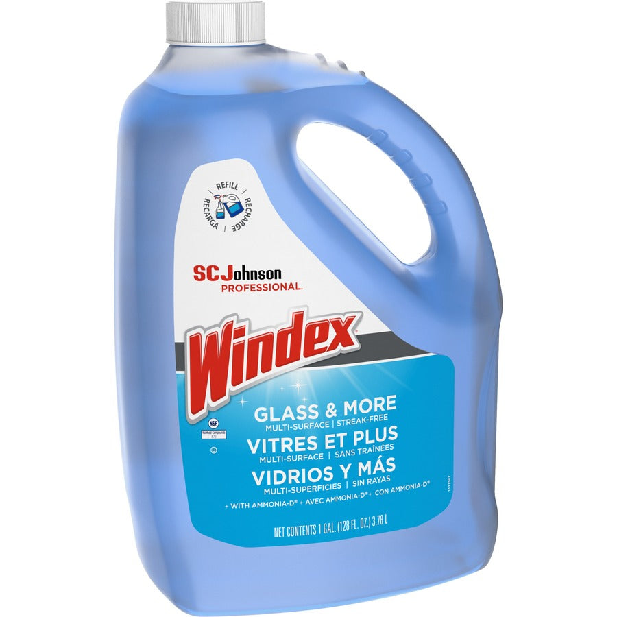 Windex Glass Cleaner with Ammonia-D, 128 fl oz (4 quart), Non-streaking, Phosphate-free, Blue, 1 Each