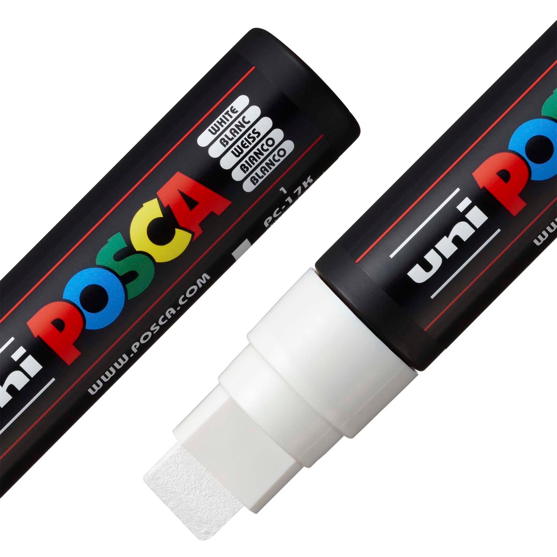 uni® POSCA PC-17K Water-Based Paint Markers, Extra Broad Tip (15mm), White