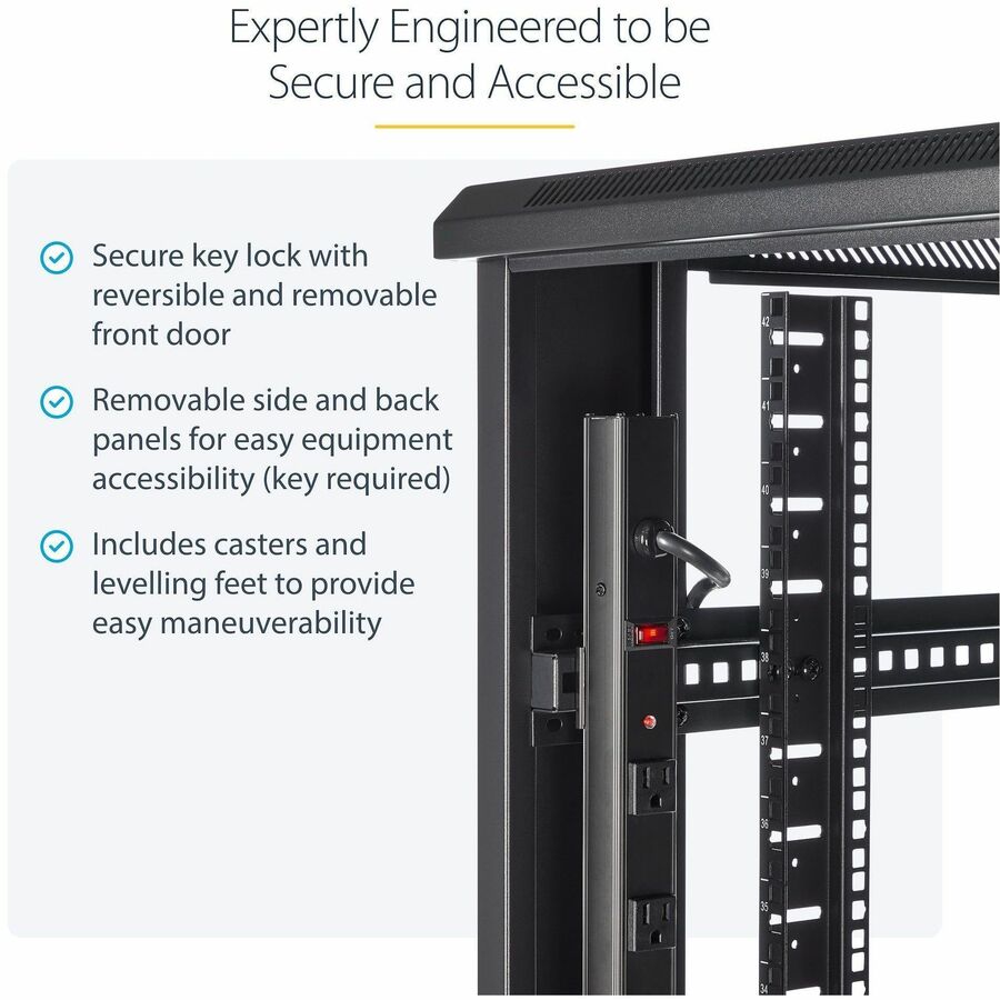 StarTech.com 42U Server Rack Cabinet - Equipment Rack - 36in Deep Enclosure