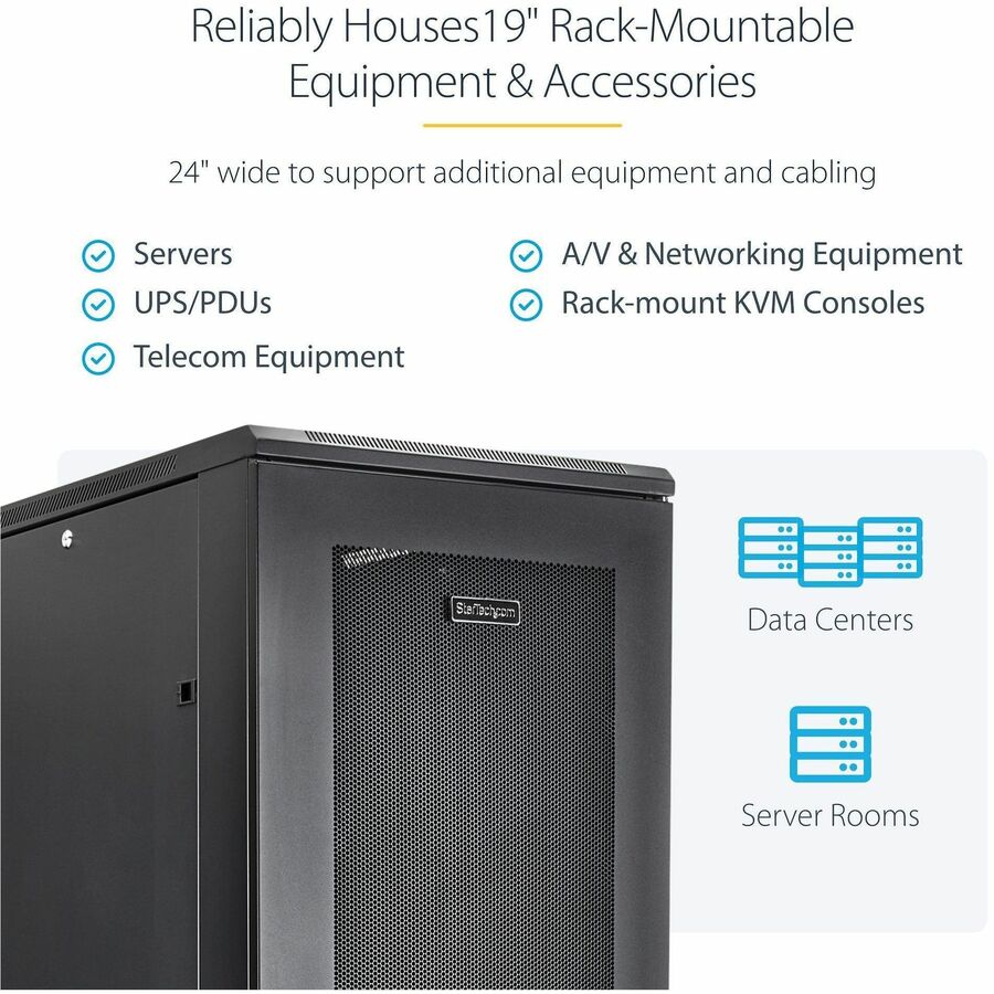 StarTech.com 42U Server Rack Cabinet - Equipment Rack - 36in Deep Enclosure