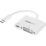 StarTech.com USB-C to DVI Adapter with USB Power Delivery - 1920 x 1200 - White