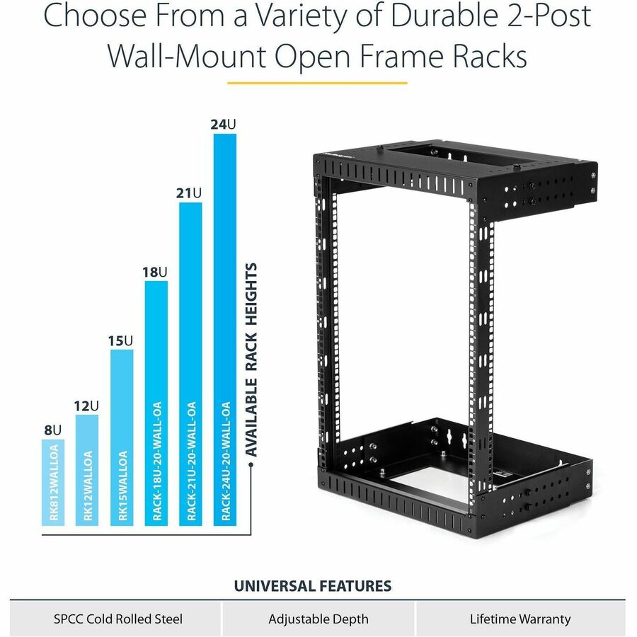 StarTech.com 12U Wall Mount Server Rack- Equipment Rack - 12 - 20 in. Depth