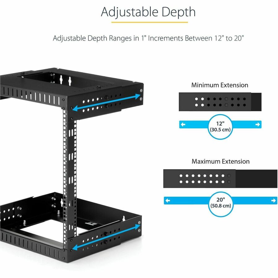 StarTech.com 12U Wall Mount Server Rack- Equipment Rack - 12 - 20 in. Depth