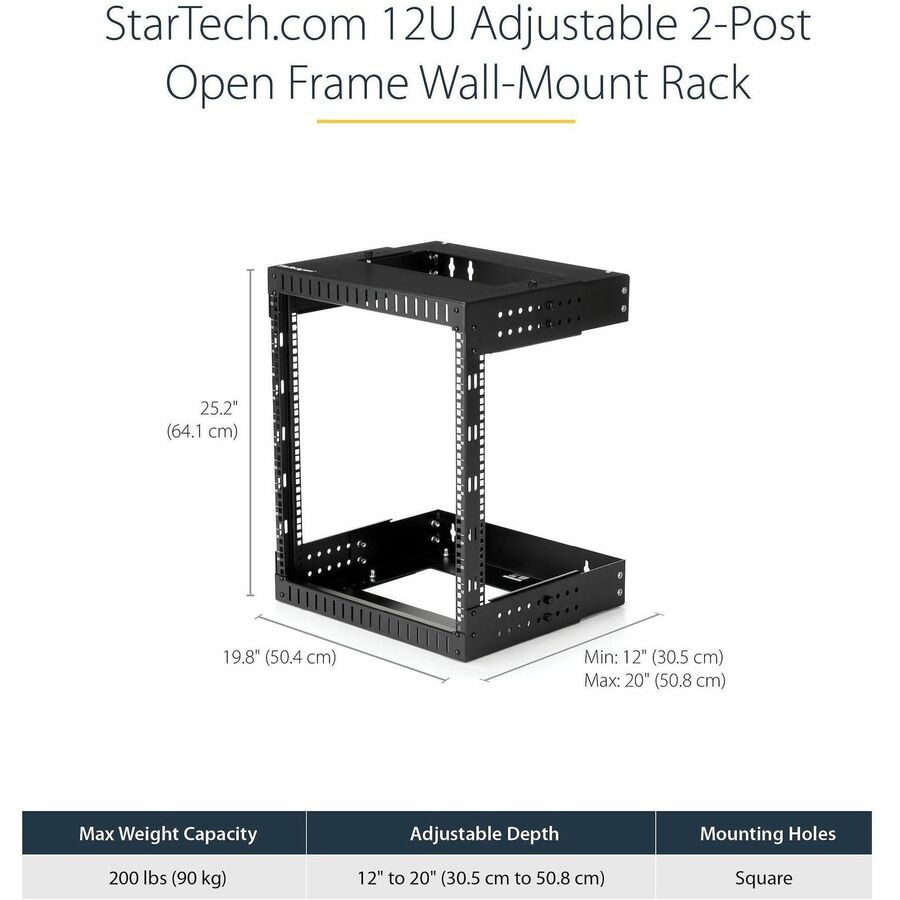 StarTech.com 12U Wall Mount Server Rack- Equipment Rack - 12 - 20 in. Depth
