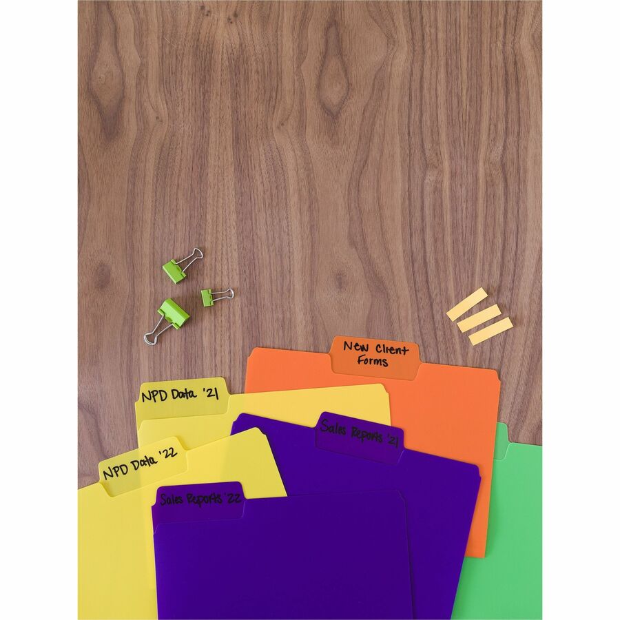 Smead SuperTab Poly File Folders, 1/3 Cut, Letter Size, Top Tab, Assorted Colors (Yellow, Orange, Blue, Pink, Purple, Green), Water Proof, 18 Pack