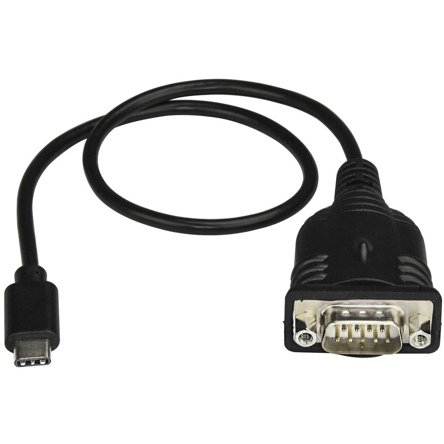 StarTech.com Serial/USB Data Transfer Cable, USB-C Male to DB-9 RS-232 Serial Male, Black, 1.41 ft, 1 Each