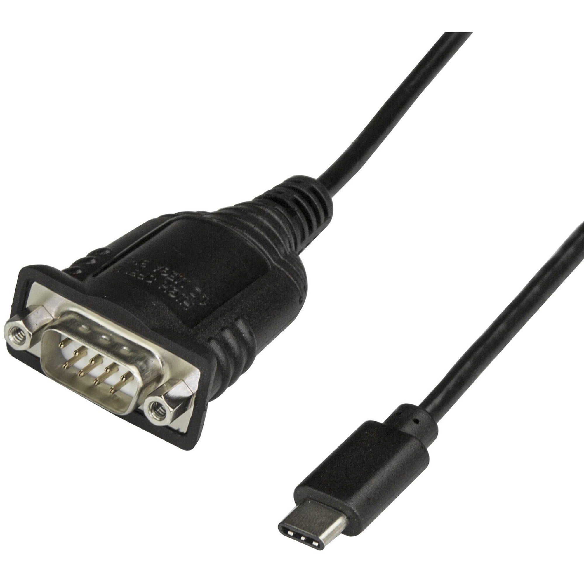 StarTech.com Serial/USB Data Transfer Cable, USB-C Male to DB-9 RS-232 Serial Male, Black, 1.41 ft, 1 Each