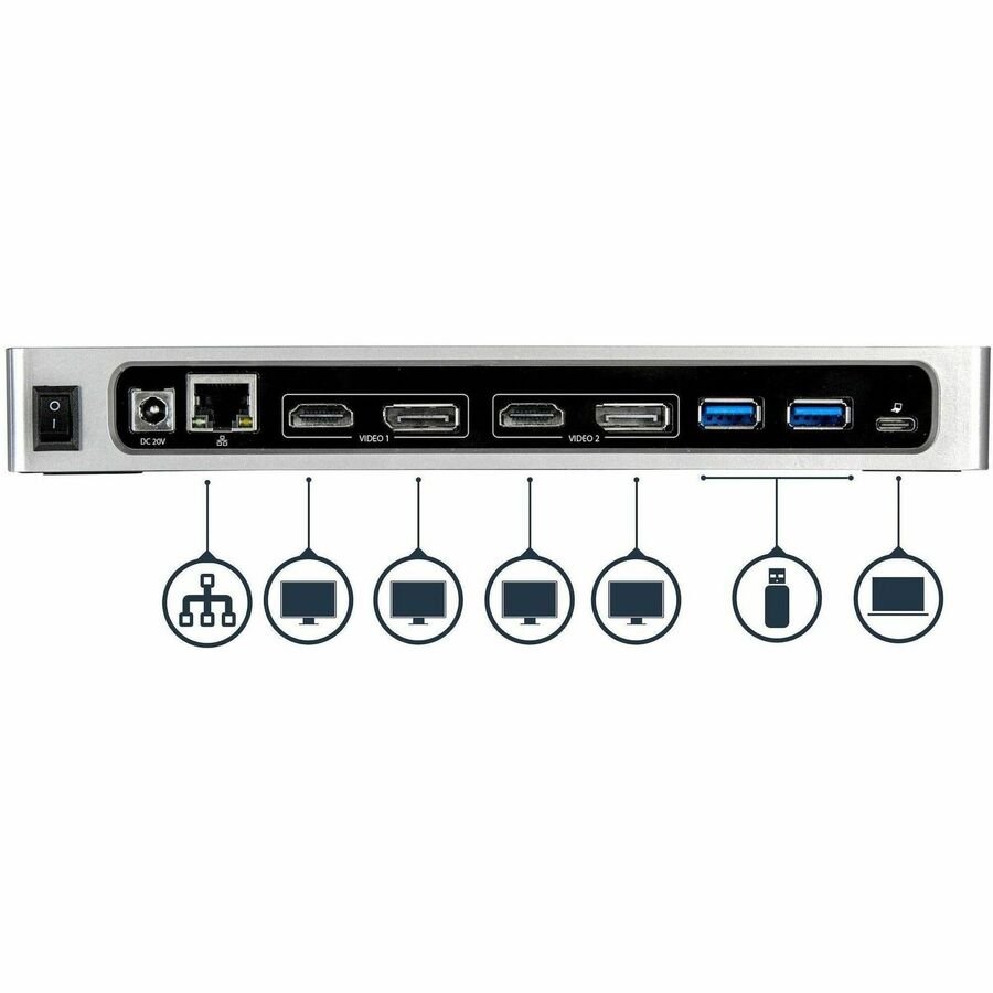 StarTech.com Dual-4K Docking Station with 6 x USB 3.0 Ports