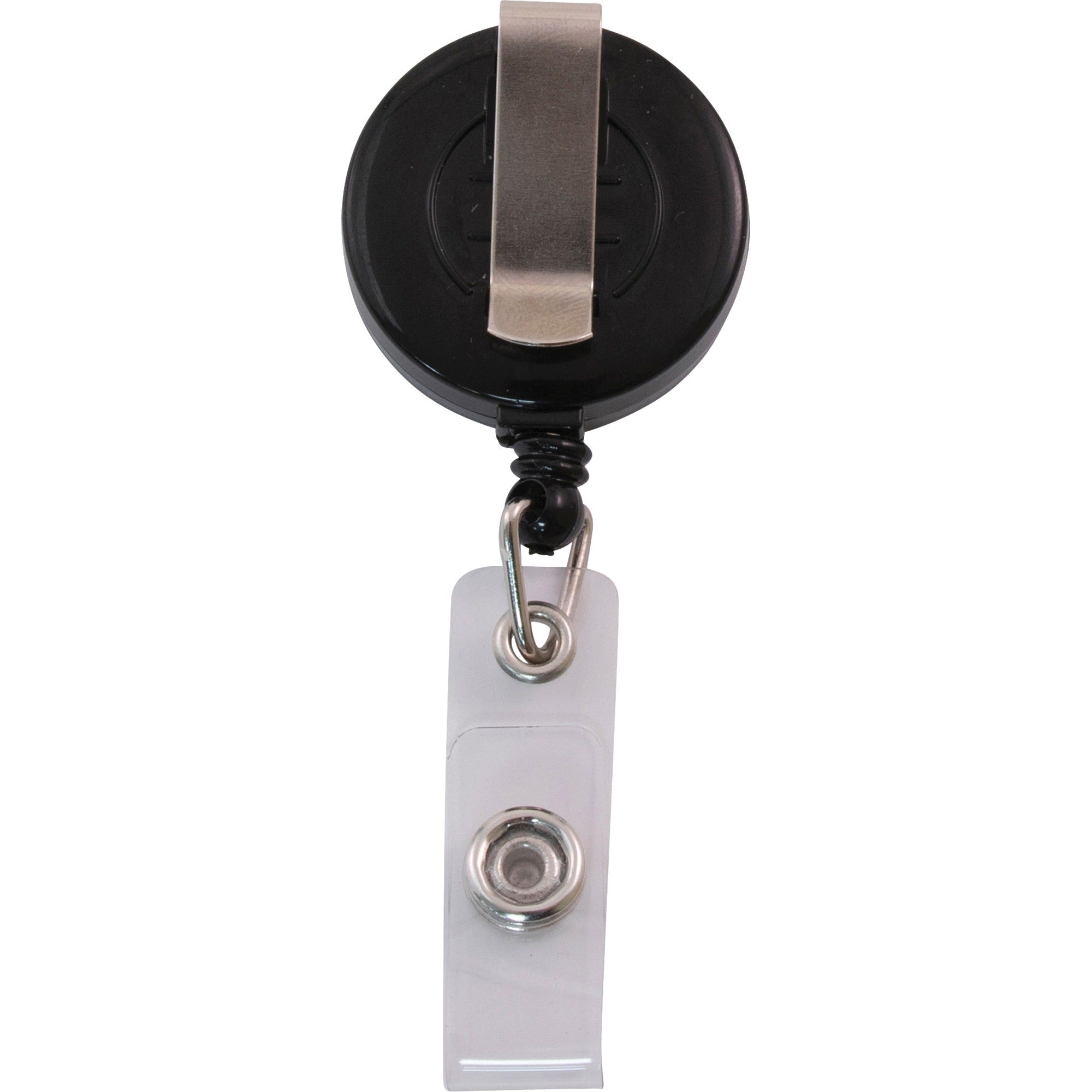 Advantus Snap Clip Retractable ID Reel, Black, Sturdy, 25 Pack