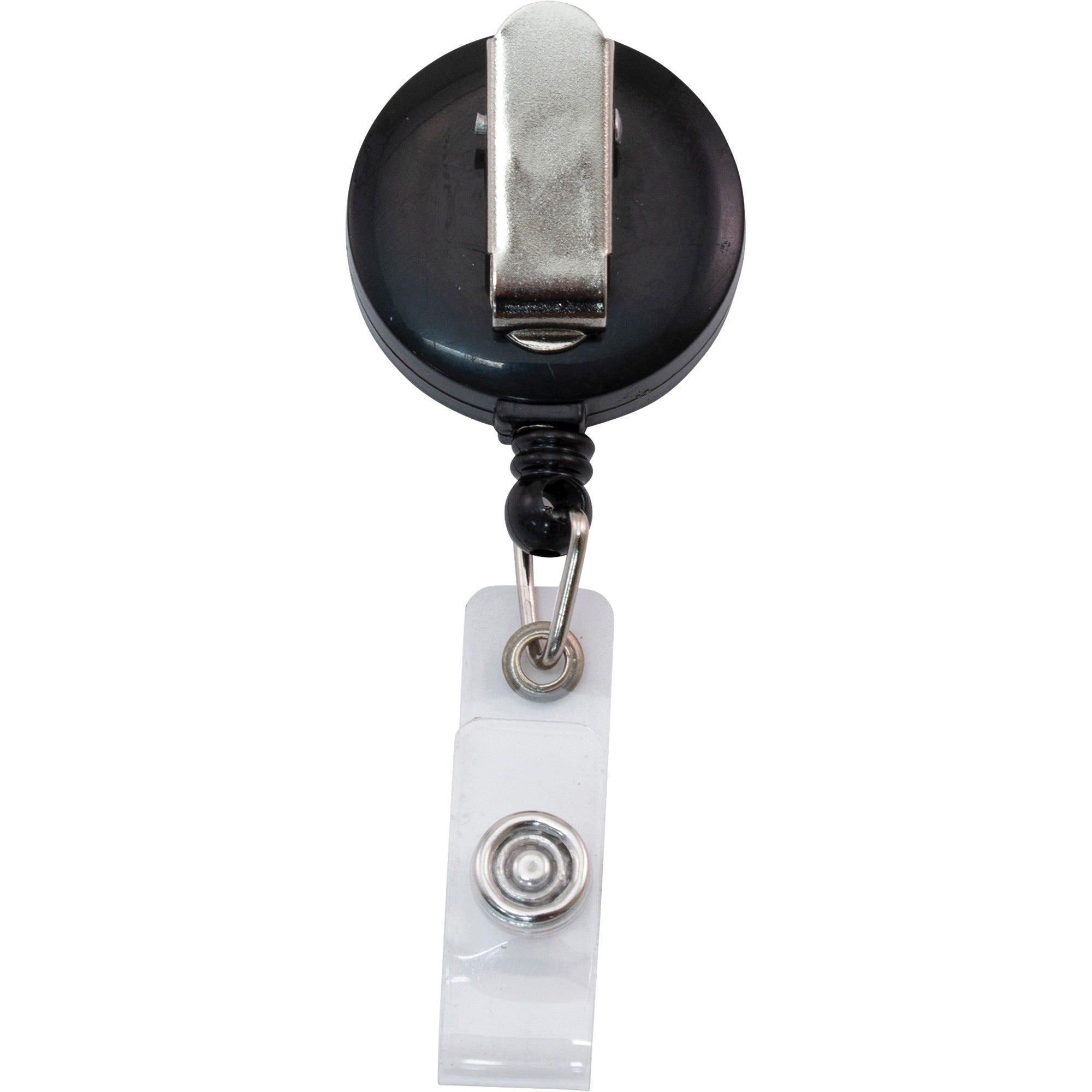 Advantus Snap Clip Retractable ID Reel, Black, Sturdy, 12 Pack